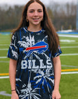 Buffalo Bills Floral Palm Rash Guard Short Sleeve Shirt