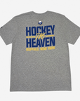 New Era Buffalo Sabres gray T-shirt with 716 chest graphic and Hockey Heaven back design