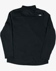 Back view of black MSX by Michael Strahan Buffalo Bills quarter-zip pullover featuring long sleeves, athletic seam detailing, and a small MSX logo near the upper back.