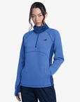 Buffalo Bills women's royal blue performance quarter-zip pullover with contrast panels and team logo