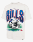 '47 Buffalo Bills cream T-shirt with oversized Bills lettering and football helmet graphic