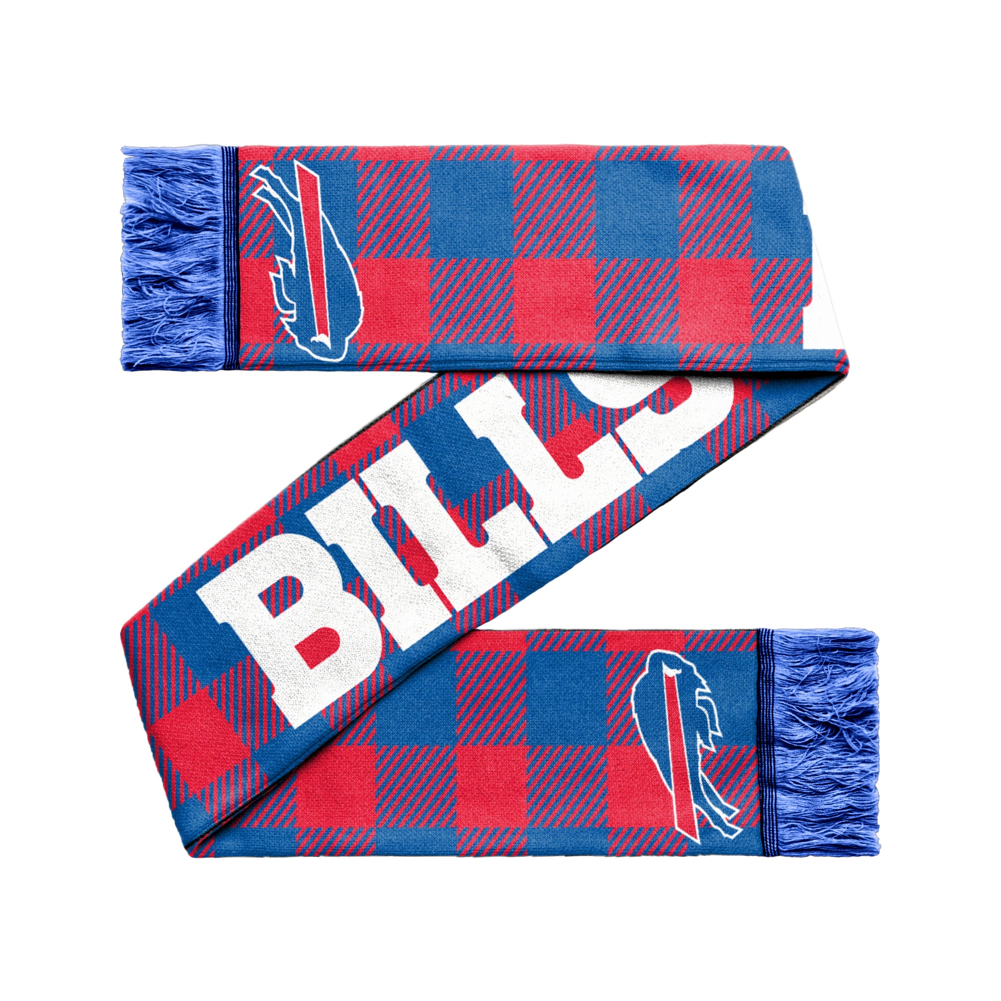 Buffalo Bills Red &amp; Blue Plaid Scarf
