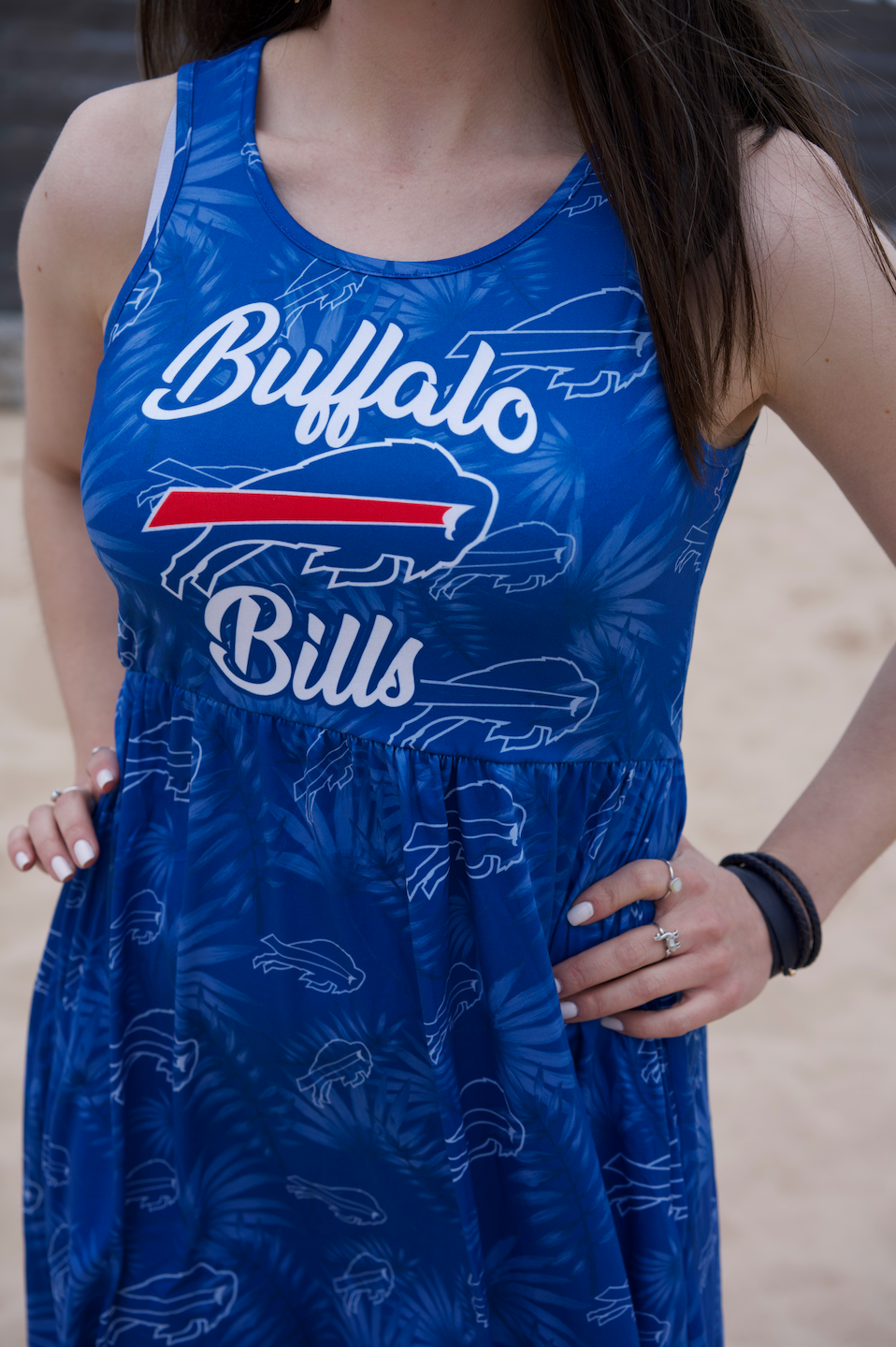 Womens Buffalo Bills Women's Buffalo Bills Tonal Floral Sun Dress