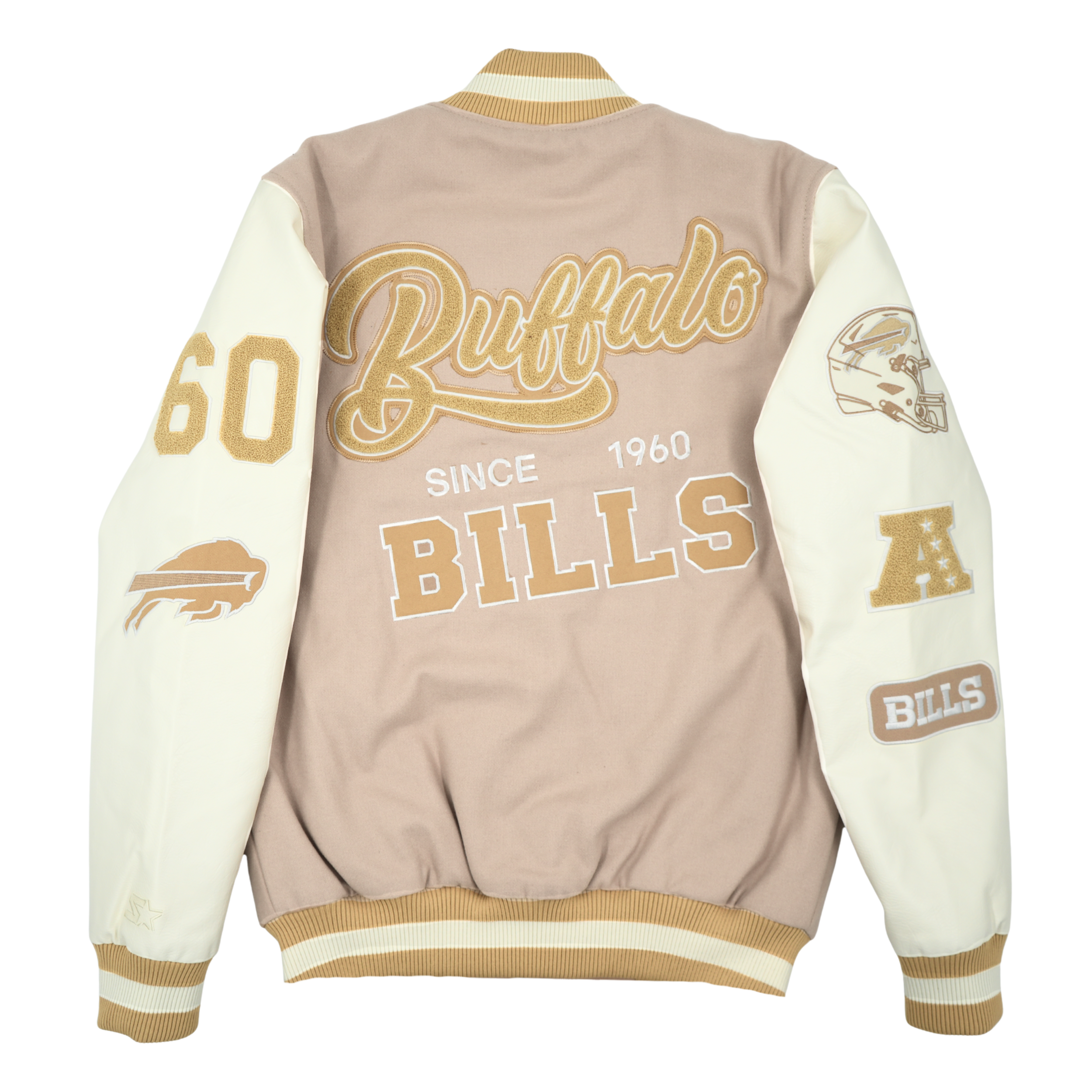 Starter Bill Brown/White Colorblocking Varsity Jacket | The BFLO Store