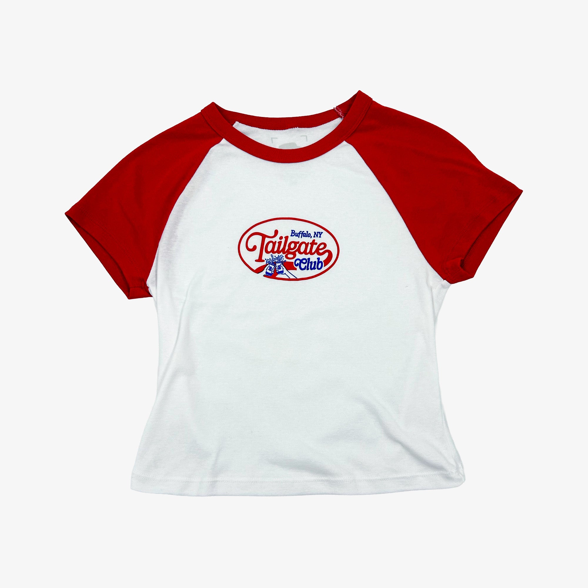 Women's Tailgate Club White and Red Baby Tee | The BFLO Store