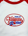 Women's Tailgate Club White and Red Baby Tee