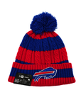 Women's New Era Buffalo Bills Red & Blue Striped Knit Pom