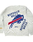 Zubaz Buffalo Bills White & Gray Colorblocking 90s Drop Shoulder Crewneck Sweatshirt
