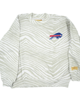 Zubaz Buffalo Bills White & Gray Colorblocking 90s Drop Shoulder Crewneck Sweatshirt