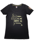 Women's New Era Bisons Armed Forced Black V-Neck T-Shirt