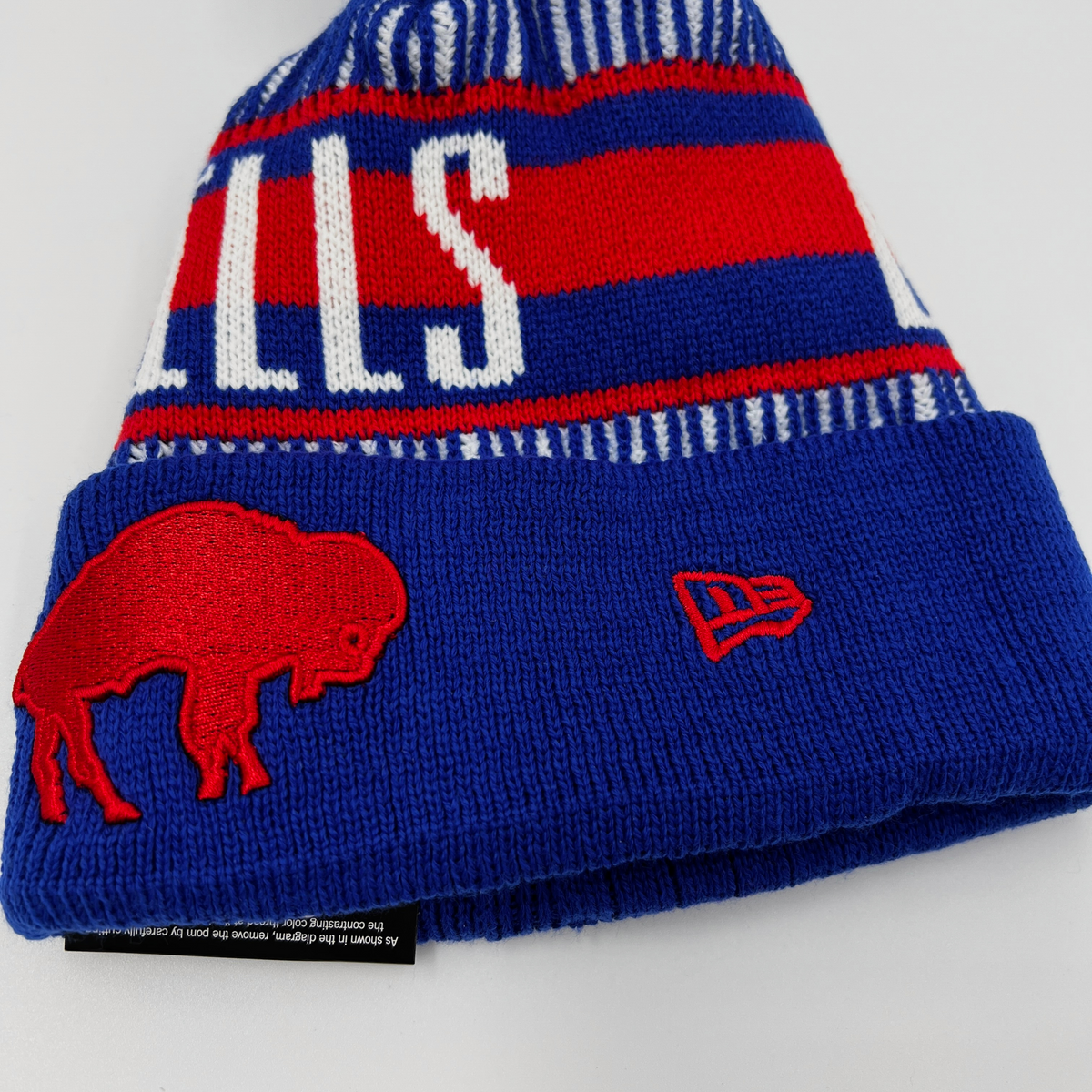 Youth New Era Bills Blue and Gray Knit Hat