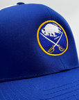 Buffalo Sabres Royal and White Trucker Snapback Hat