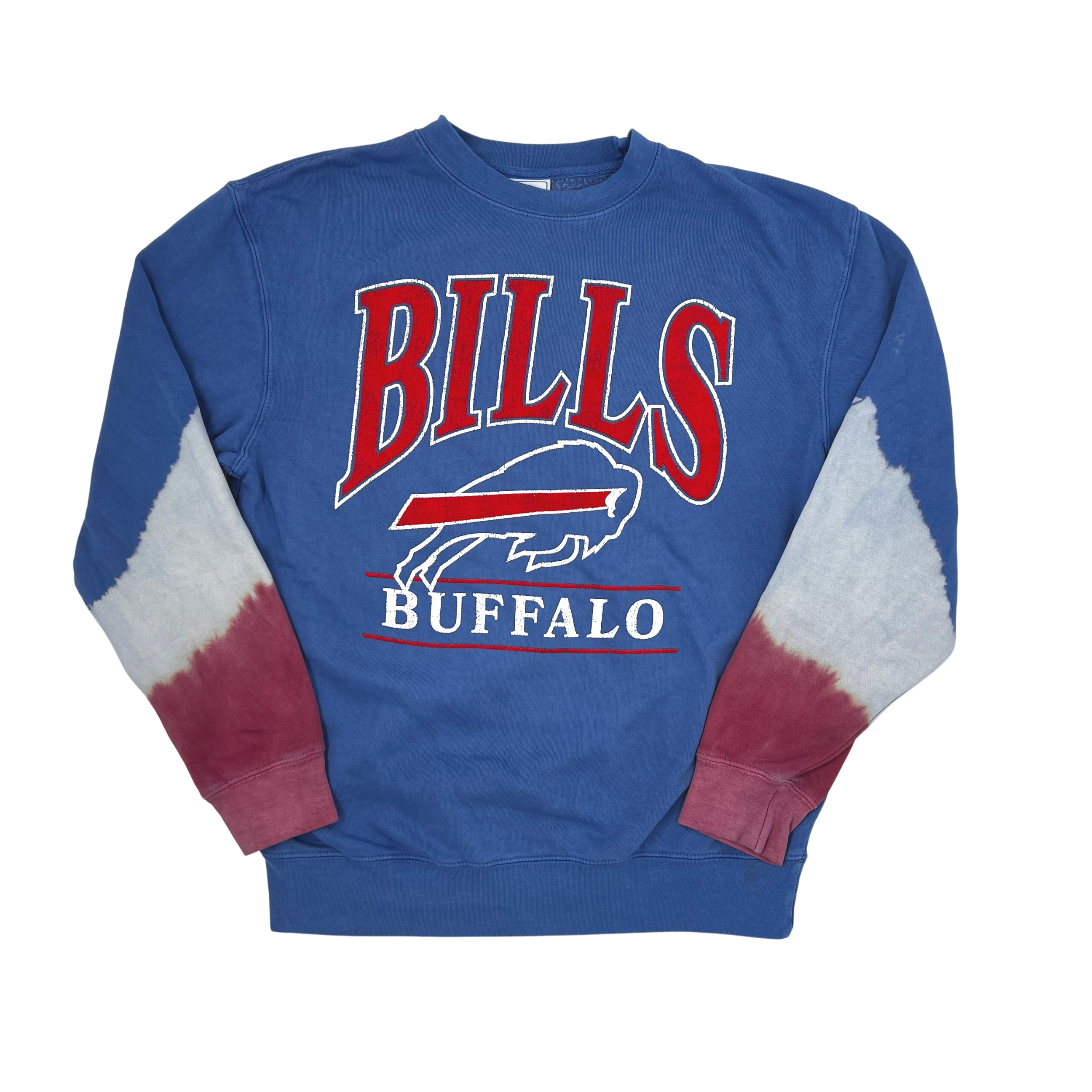 47 Brand Bills Cadet Blue Tie Dye Sleeves Crewneck The BFLO Store
