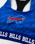 Final Sale - Women's Buffalo Bills Royal Blue Camo Sports Bra