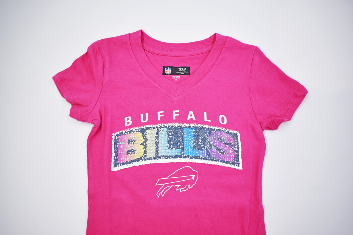 Girls Youth Josh Allen Pink Buffalo Bills Fashion Fan Gear V-Neck T-Shirt