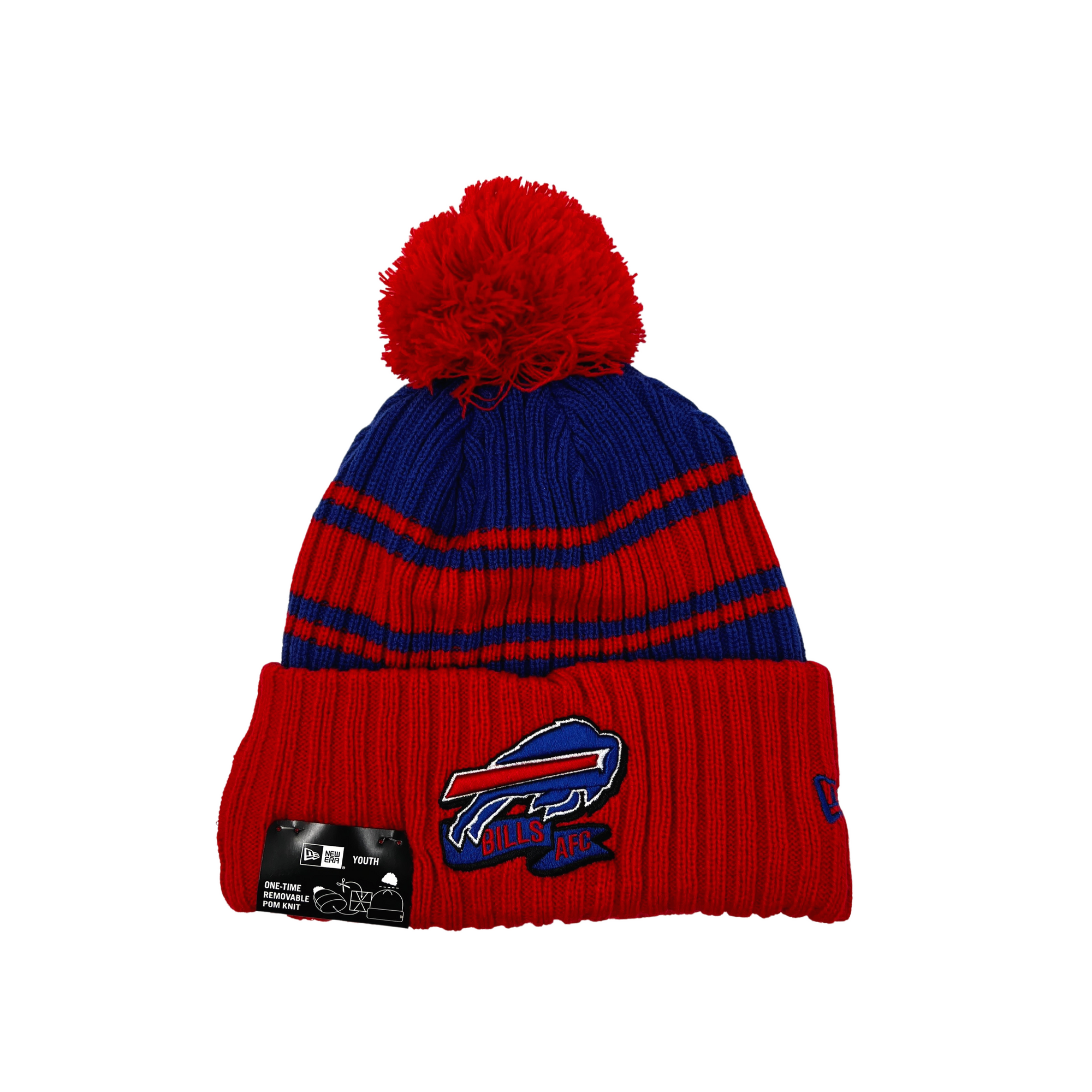 bflo store Youth Buffalo Bills Red and Blue Sideline Knit Hat