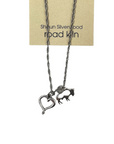 Shaun Silverwood Heart & Bison 2 Charm Necklace