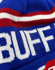 Buffalo Red, White, and Blue Knit Pom Pom Winter Hat