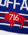 Buffalo Red, White, and Blue Knit Pom Pom Winter Hat