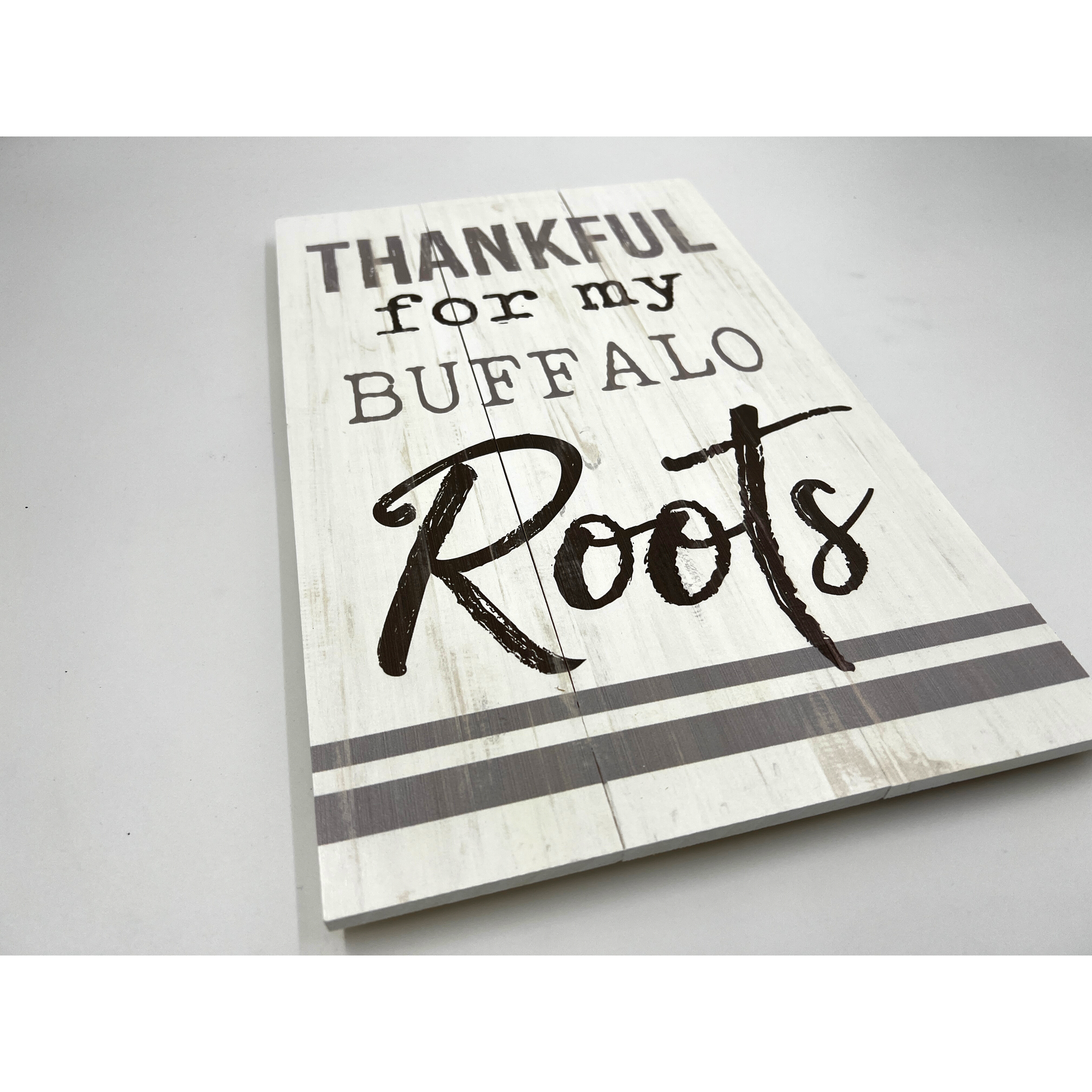 Thankful For My Buffalo Roots Wooden Wall Decor Sign