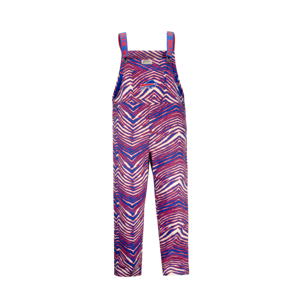 Zubaz Buffalo Bills Lined Zebra Striped Bib Overalls