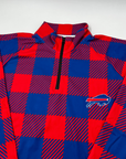 Buffalo Bills Printed Red and Blue Checkered Quarter Zip