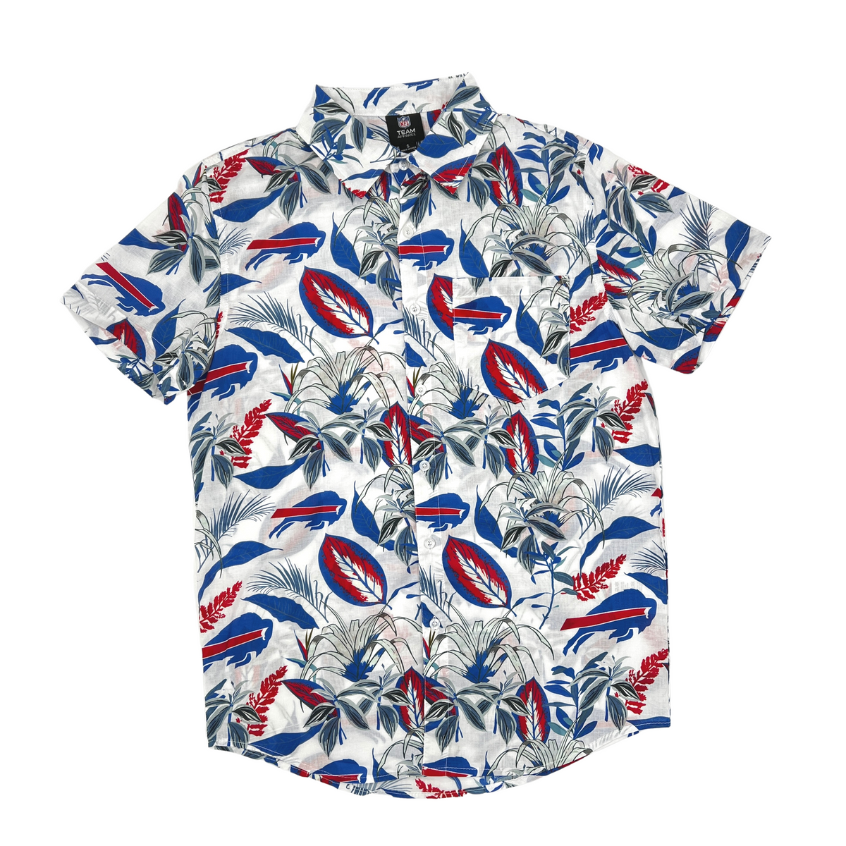 Buffalo Bills Royal Blue Floral Button Up Shirt