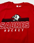 Youth Sabres Hockey Red With Goat Head Short Sleeve Shirt