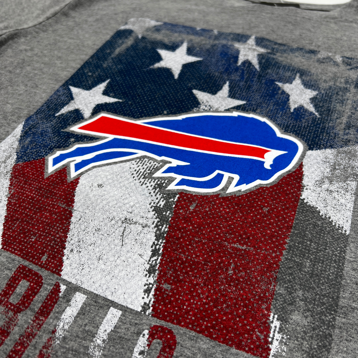 New Era Buffalo Bills Patriotic Letters Gray Short Sleeve Shirt