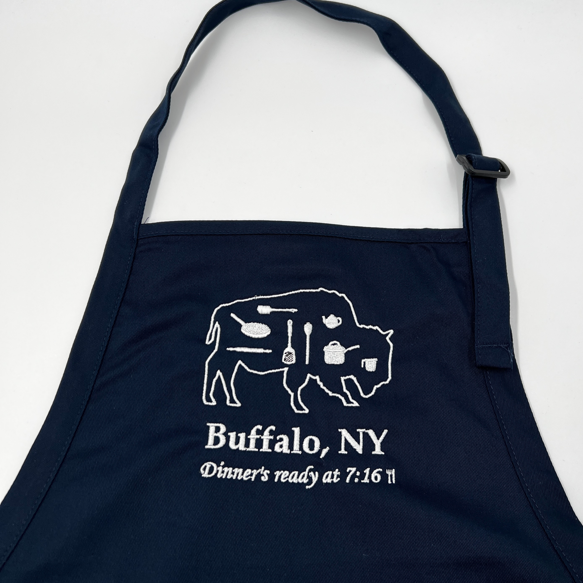 Buffalo, NY Dinner&#39;s Ready Navy Blue Apron