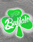 New Era Bills Green Spray Paint Shamrock Gray Short Sleeve Shirt