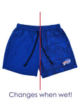 bflo store buffalo bills royal blue swim suit design changes when wet to palm trees