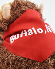 Mini Plush Buffalo with Red Bandana
