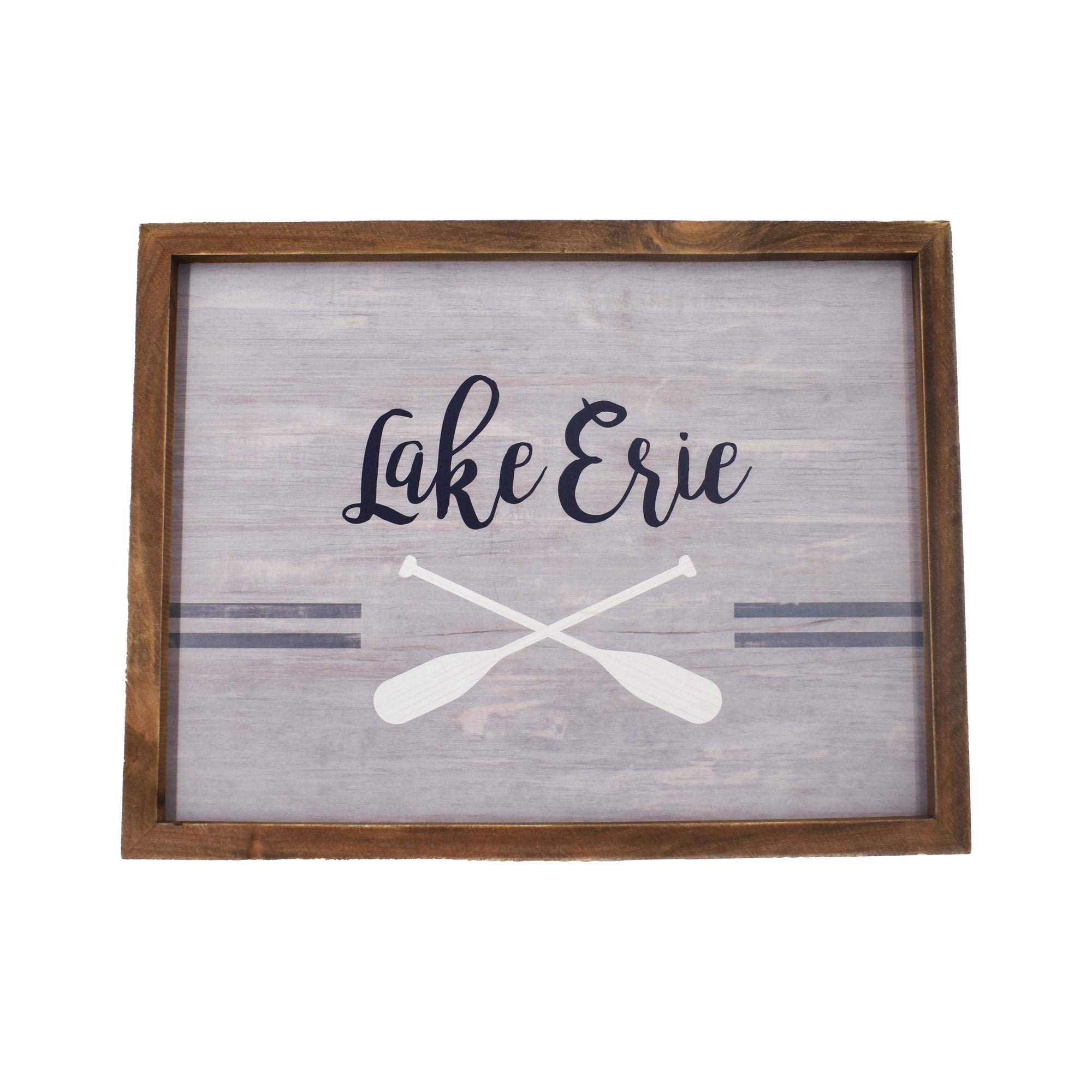 &quot;Lake Erie&quot; Crossed Paddles Sign