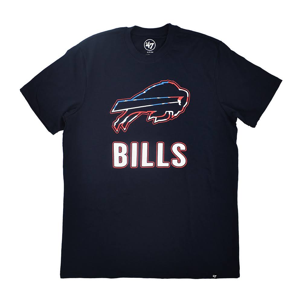 bflo store Buffalo Bills Logo With American Flag Short Sleeve Shirt