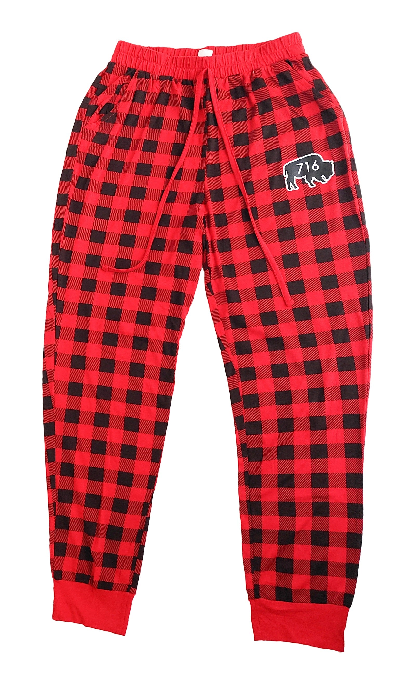 Joggers Red And Black Buffalo Plaid Pajama Bottoms Red And Black