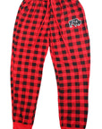 Red and Black 716 Buffalo Check Joggers