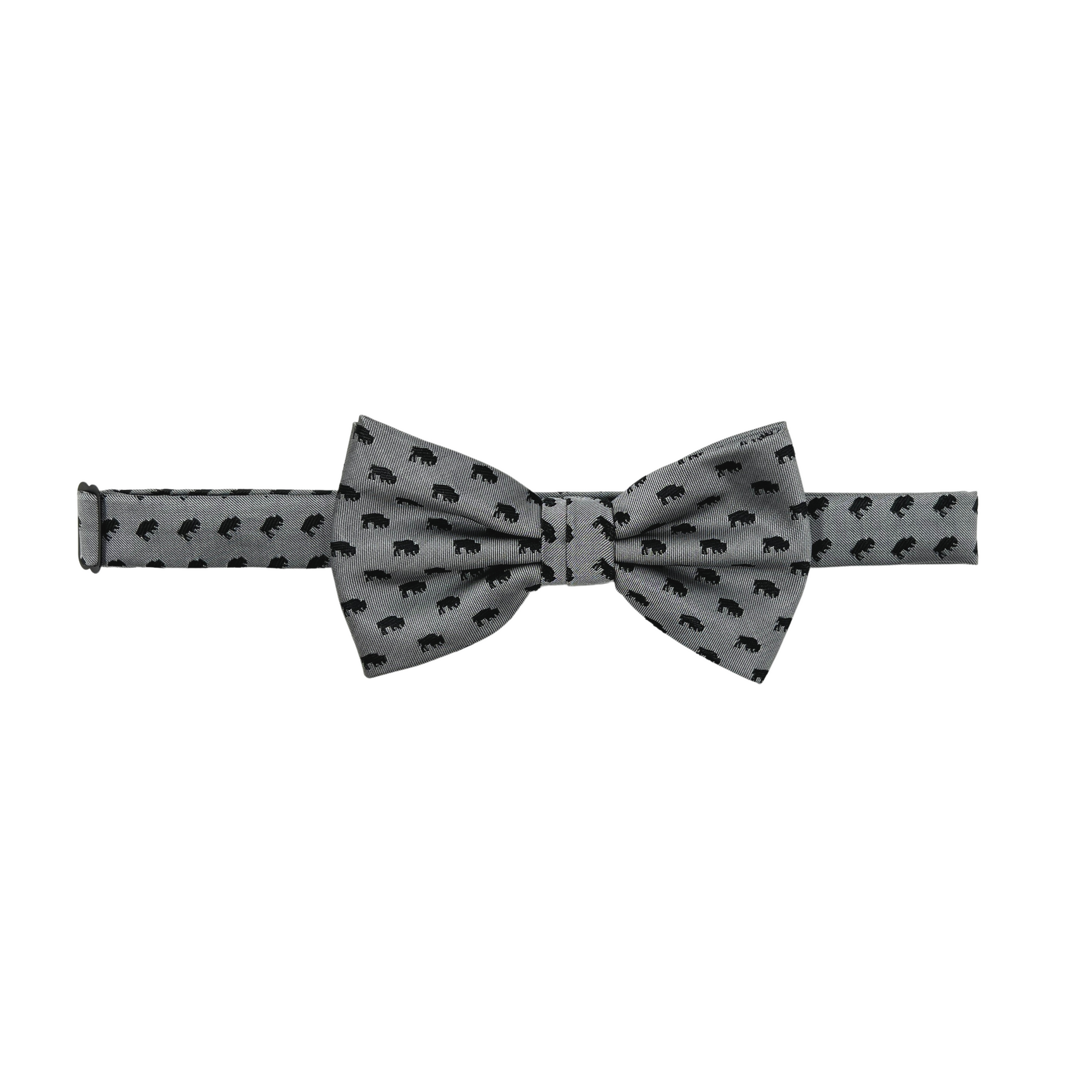 Buffalo Silver and Black Bow Tie