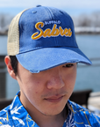 Buffalo Sabres Distressed Royal & Tan Adjustable Hat