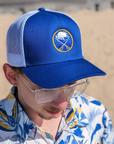 Buffalo Sabres Royal and White Trucker Snapback Hat