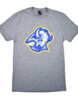 bflo store buffalo sabres blue and gold goat head heather grey short sleeve shirt
