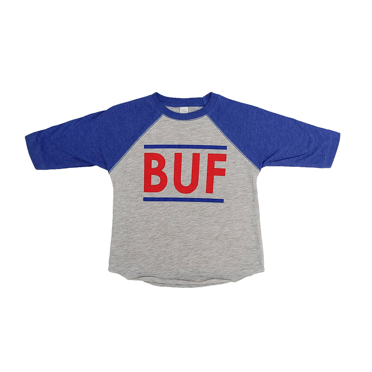 Toddler Vintage Heather Grey Baseball Shirt Text - BUF – The BFLO Store