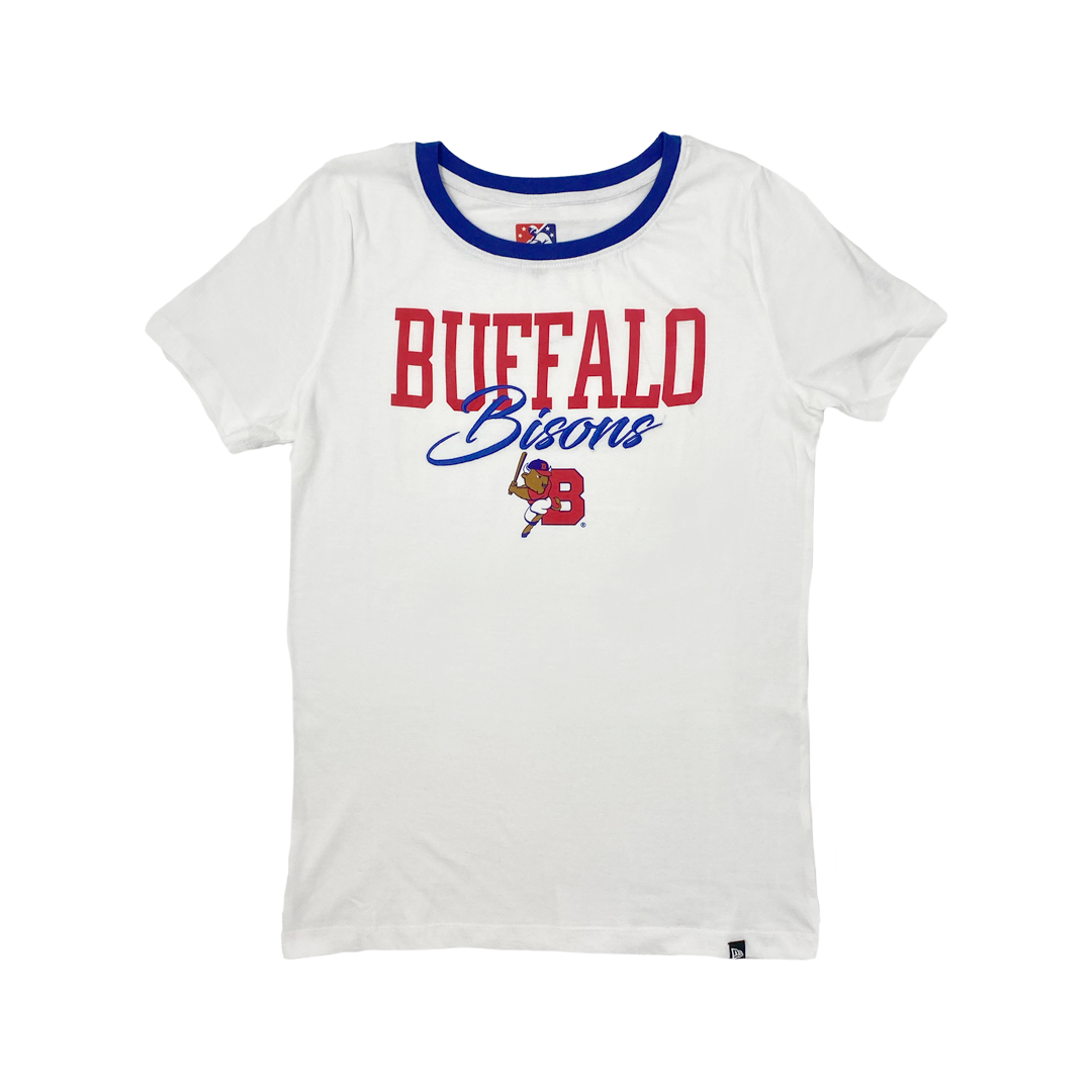 New Era Buffalo Bisons Women&#39;s White Short Sleeve Shirt