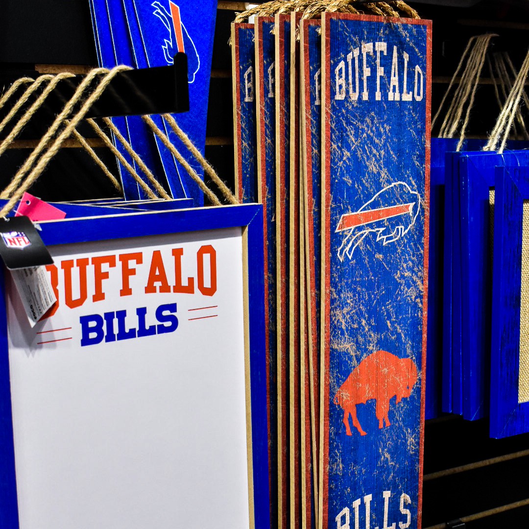 Photo of Buffalo Bills Collectable items and home decor. Available at The BFLO Store website. 