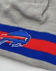 New Era Buffalo Bills Primary Logo Gray With Royal & Red Striped Winter Hat