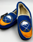 Buffalo Sabres Royal & Gold Fur Slippers