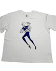Women's Buffalo Bills "Play The Ball" Cropped White Short Sleeve Shirt