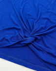 Women's Plus New Era Bills Royal Blue With Front Knot Short Sleeve Shirt