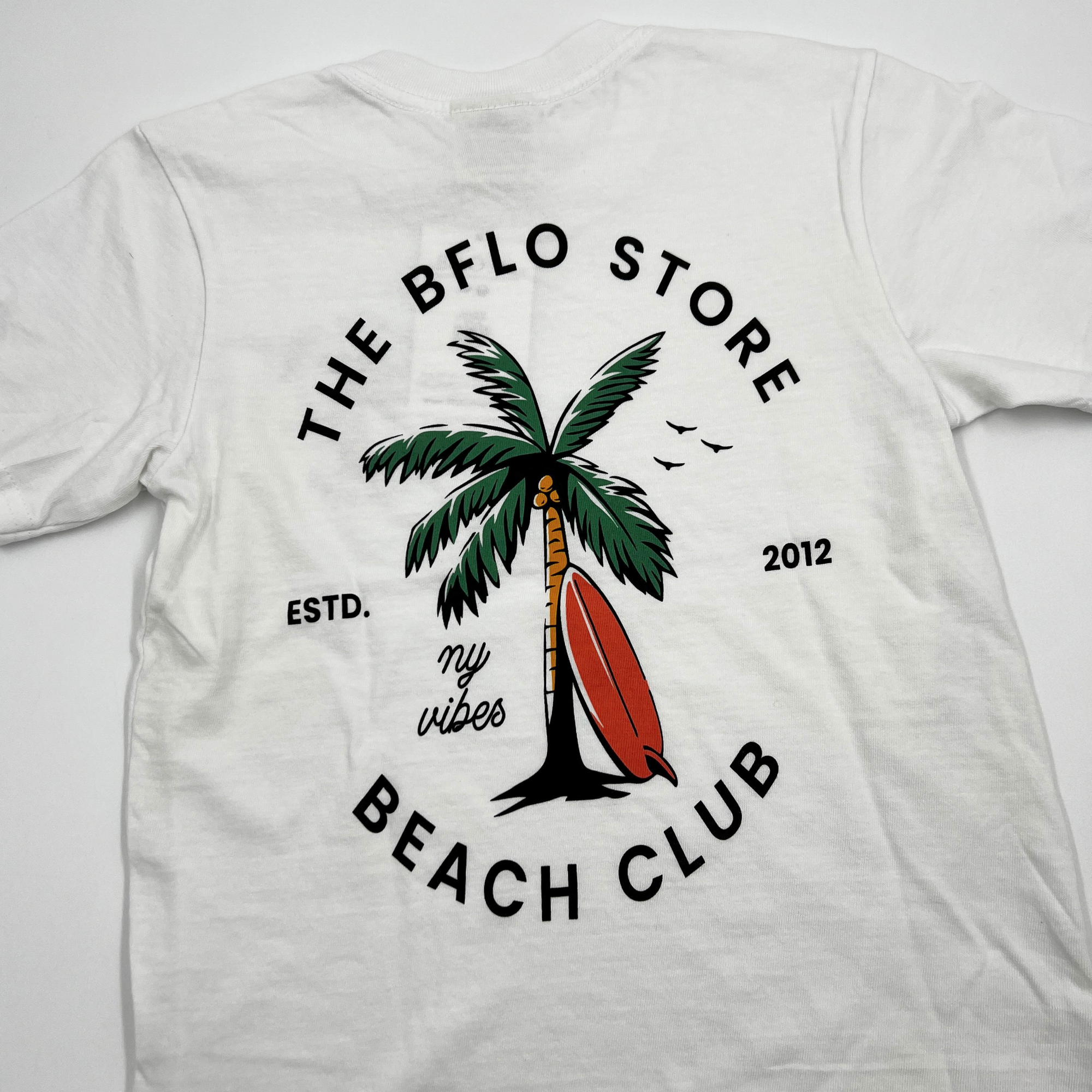 Youth BFLO Beach Club White Short Sleeve Shirt