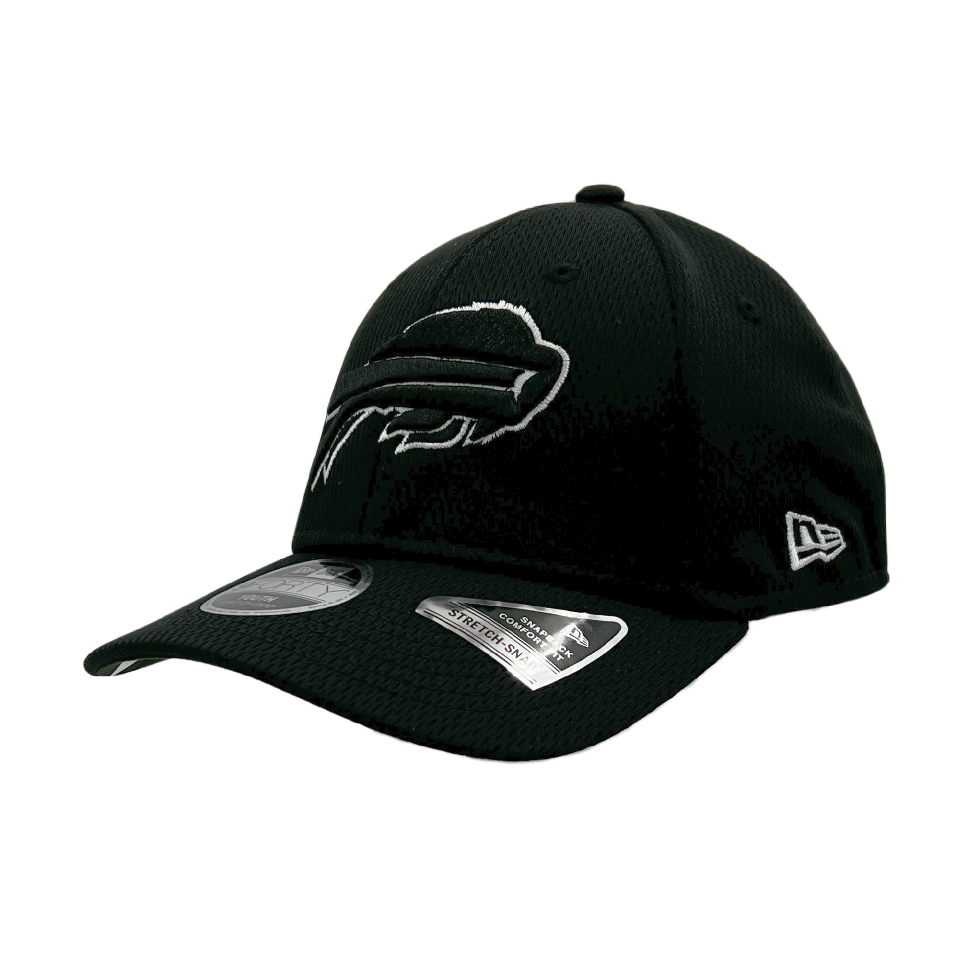 Youth Buffalo Bills 9FORTY Black Tonal Stretch-Snap Hat